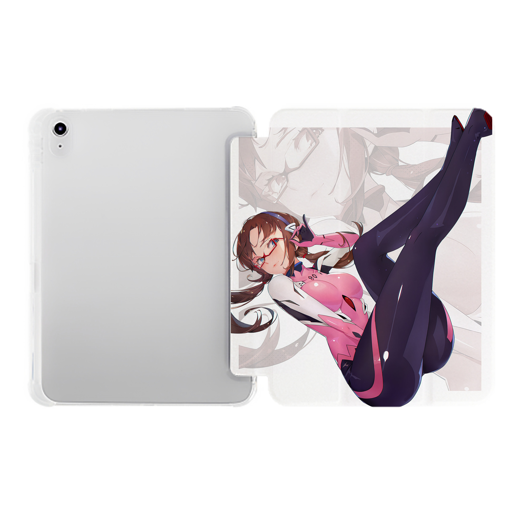（画像用） EVA 新世紀エヴァンゲリオン IPad ケース ペン収納付き 三つ折りスタンド PUレザー×シリコン 対応機種9.5/10.5/10.9インチ